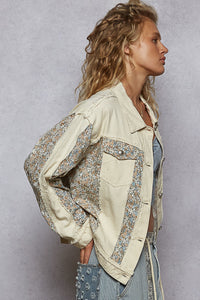 Oversized floral contrast jacket by POL-off white