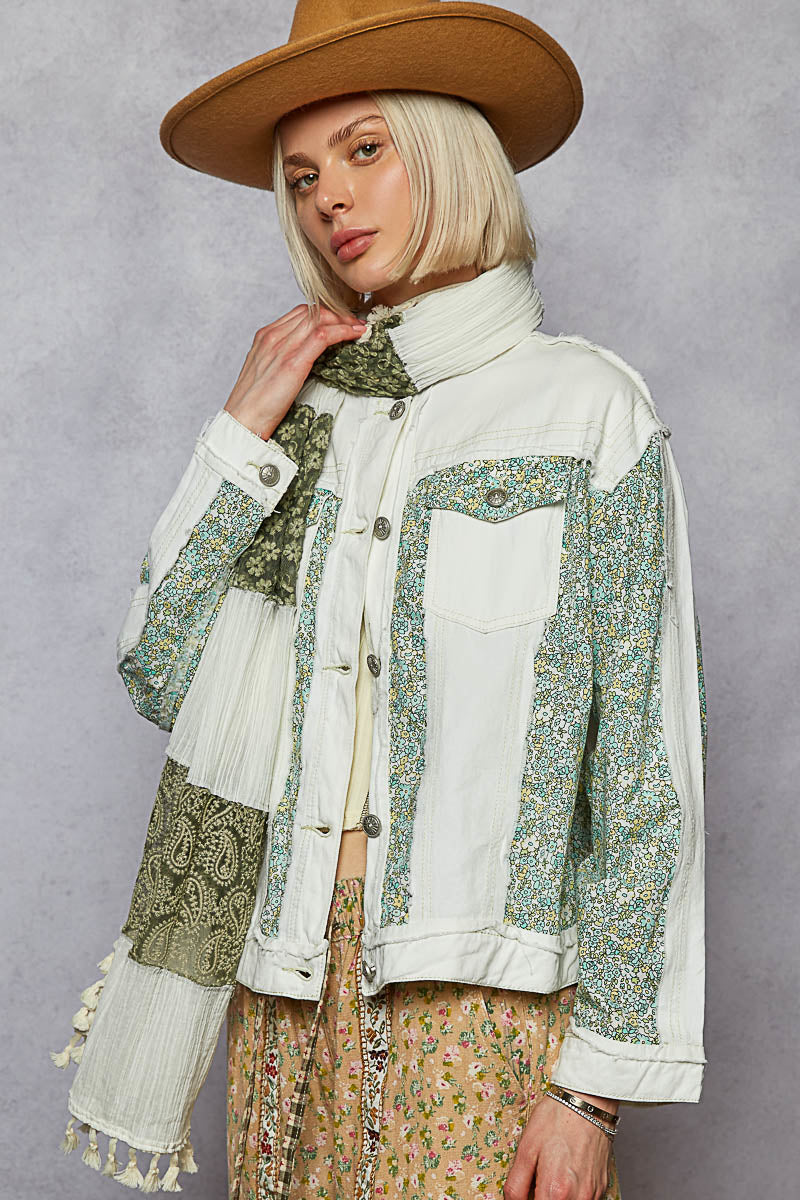 Oversized floral contrast jacket by POL-sage