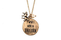 "I wish I were a unicorn" stamped necklace *