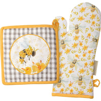 Bee Kitchen Oven Mitt Set