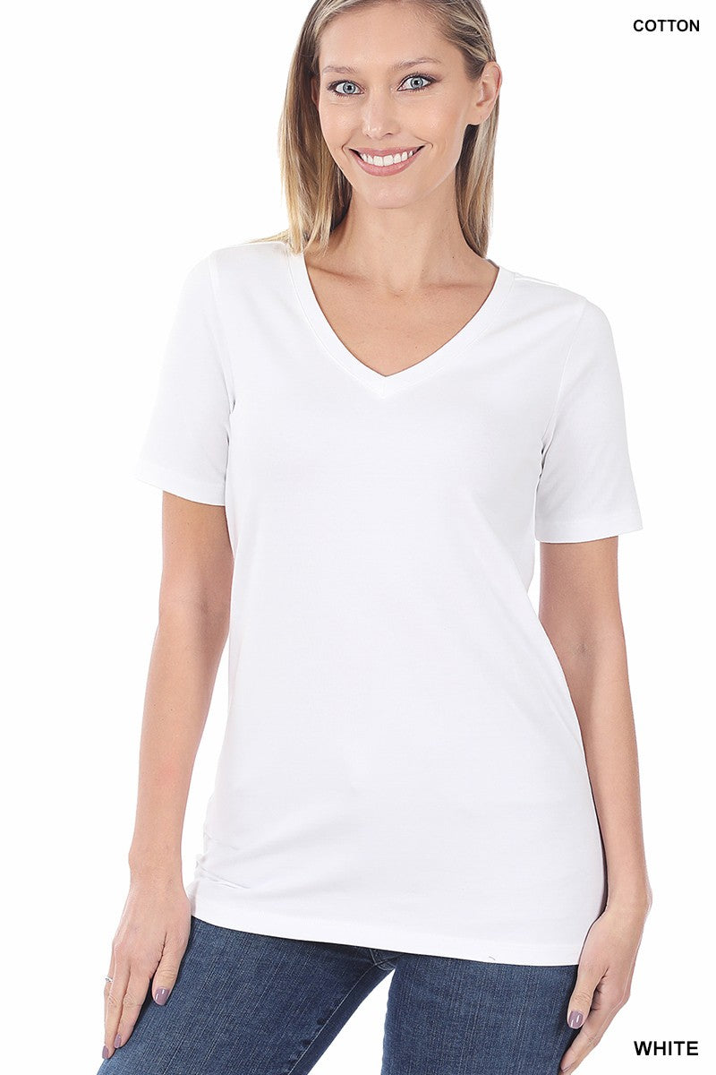 White V-Neck Blouse Sm - 3X *