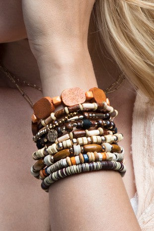 Oak Seed bracelet with charm accents *