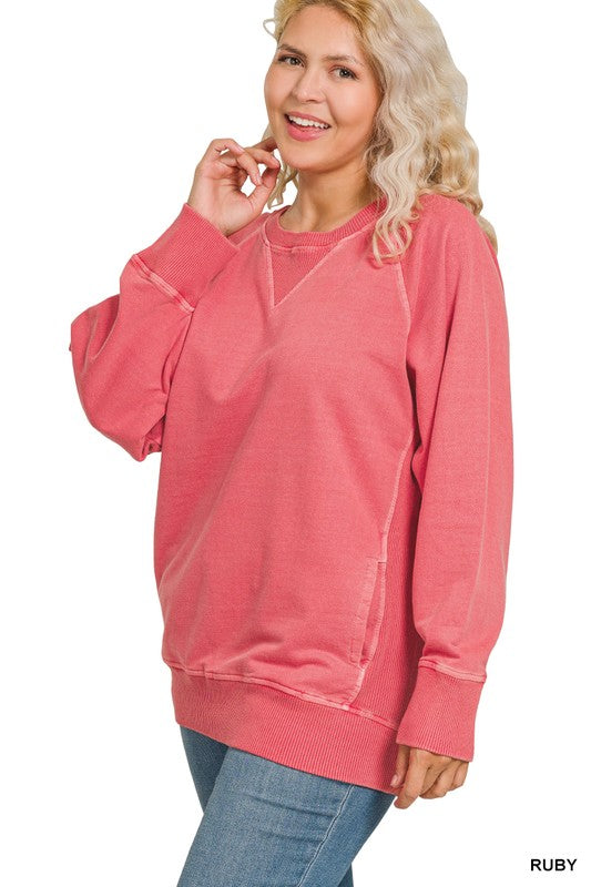 Lake Nights Long Sleeve Sweater in Ruby S-3XL