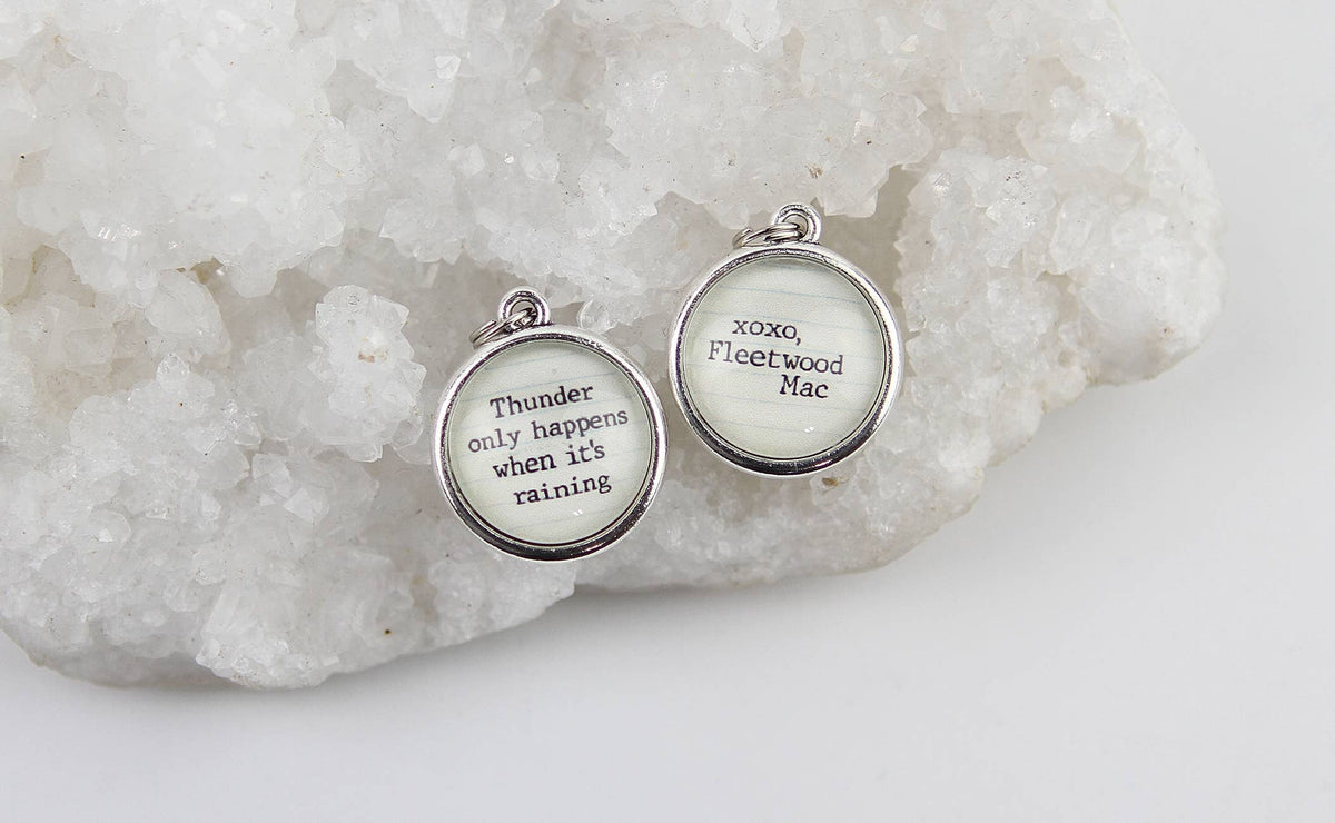Thunder When It's Raining Lyric Double Sided Round necklace