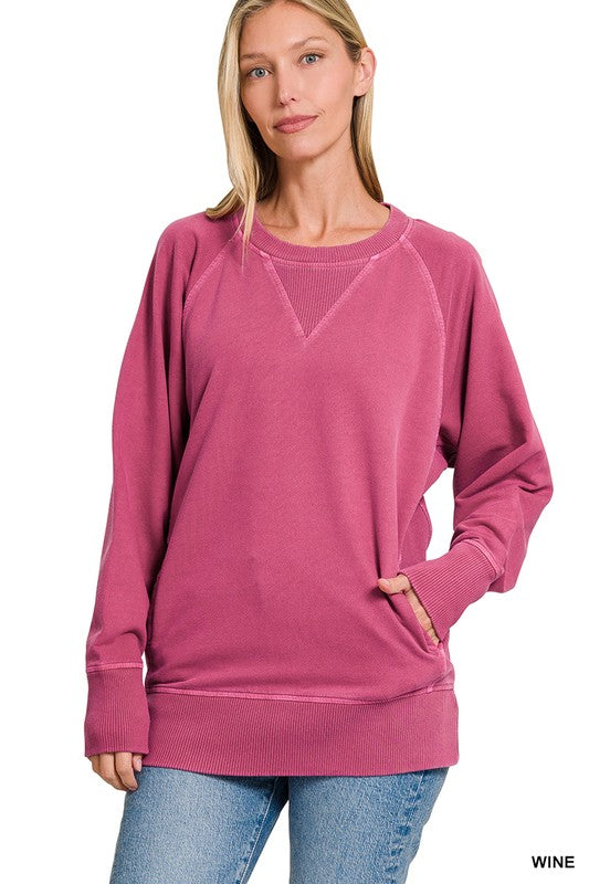 Lake Nights Long Sleeve Sweater in wine