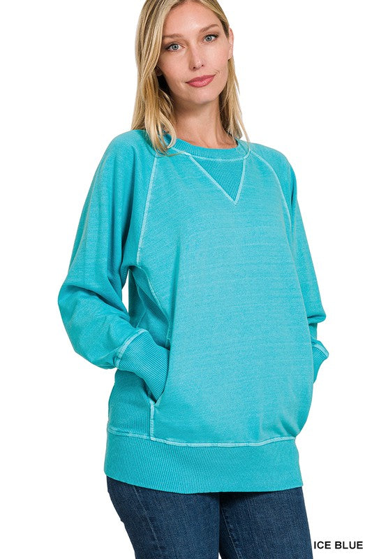 Lake Nights Long Sleeve Sweater in Ice Blue