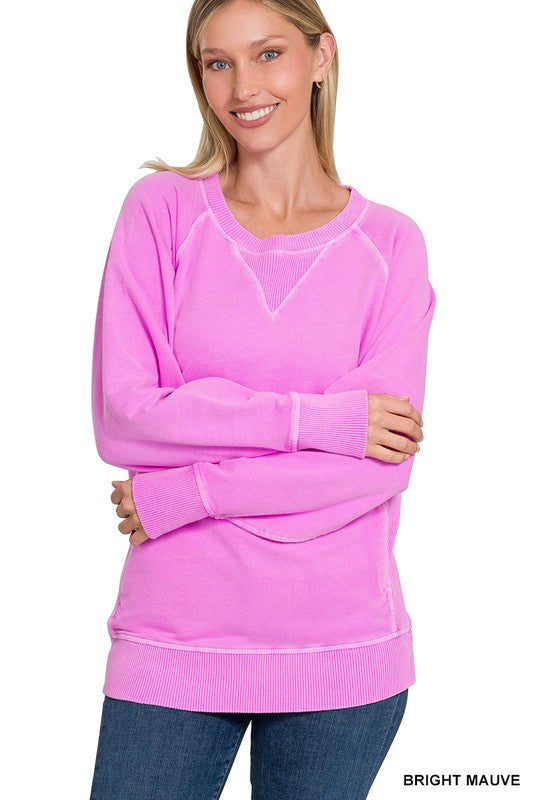 Lake Nights Long Sleeve Sweater in Bright Mauve