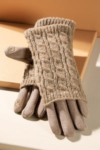 Taupe Crochet Gloves removeable hand warmer *