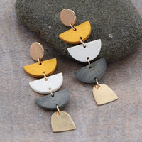 Mocha Wooden Boho Filigree Earring Set *