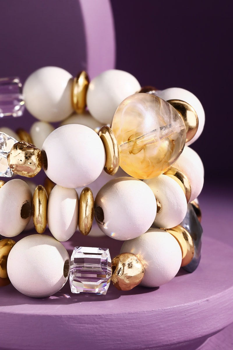 Storm Seed Bead bracelet with charm accents *