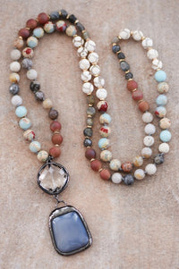 Stone and pendant strand necklace