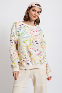 Smiley Long Sleeve Sweater * on sale