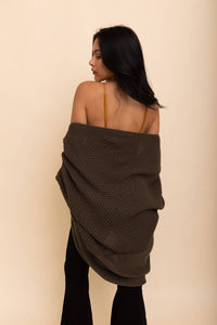 Bat Sleeve Knit Cardigan Olive *