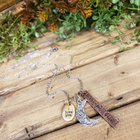 "I Love you to the Moon and Back" stamped necklace *