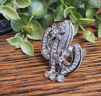 Worn Silver Cacti stretch ring *