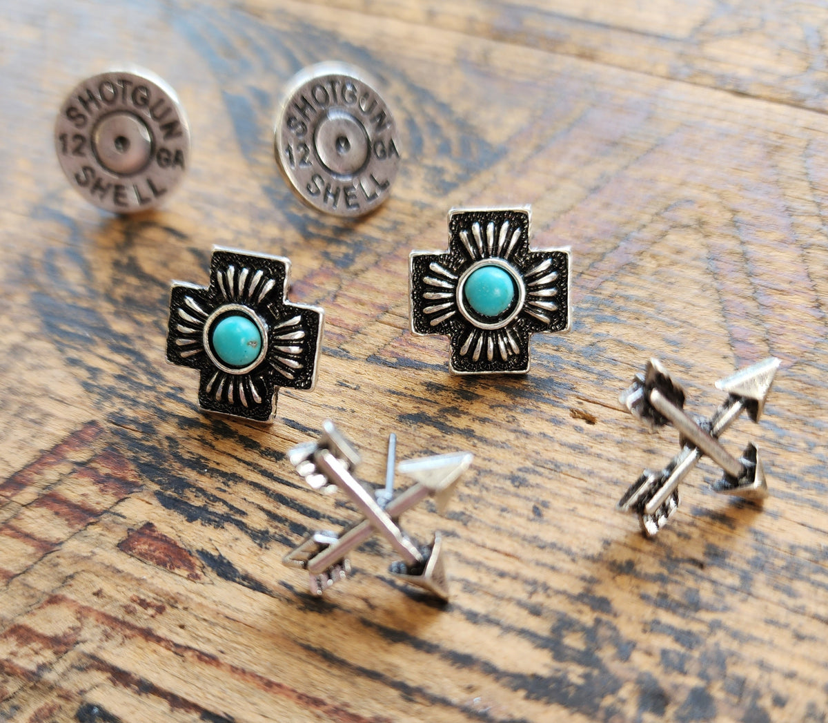 Shotgun earring trio *