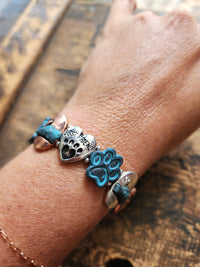 Mixed Puppy Love patina finish stamped bracelet