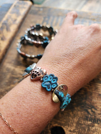 Mixed Puppy Love patina finish stamped bracelet