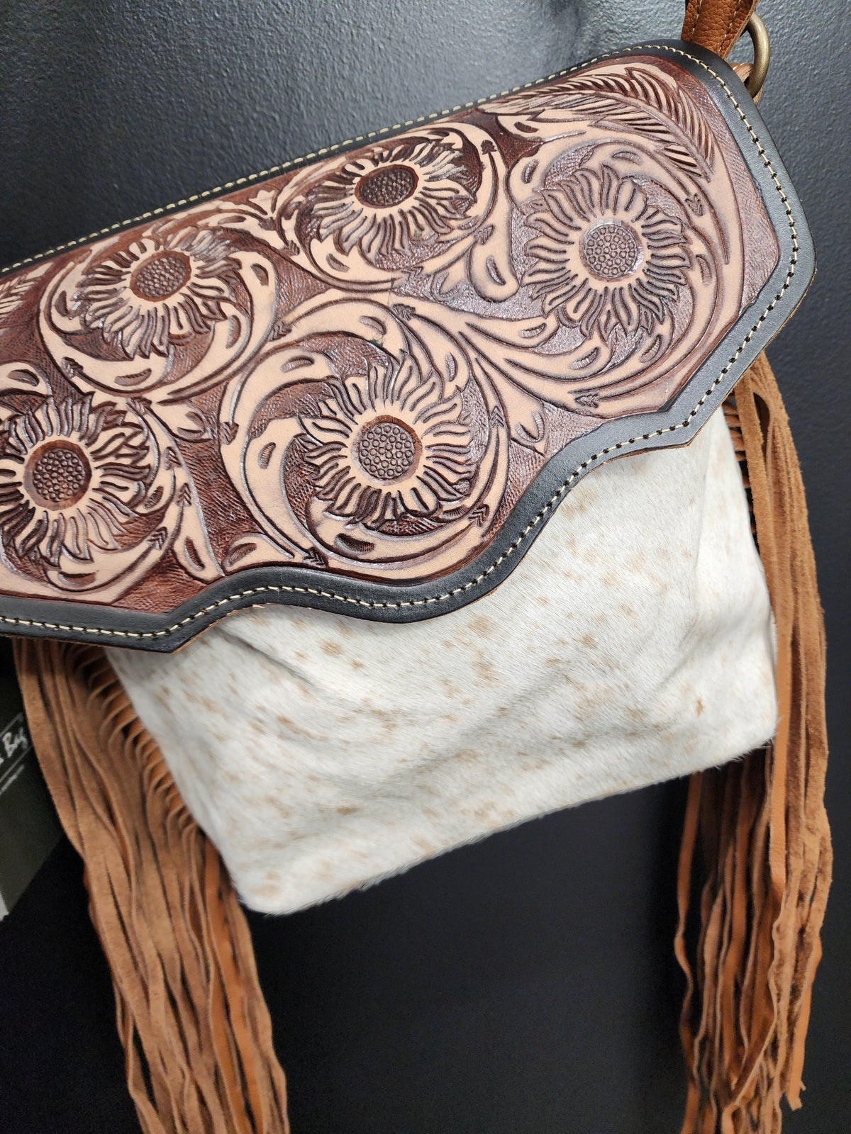 Tumbleweed Leather Cross-body Purse with leather tassels