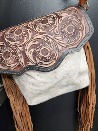 Tumbleweed Leather Cross-body Purse with leather tassels
