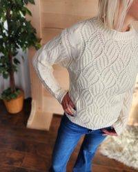Ivory Twisted Knit Sweater * on sale