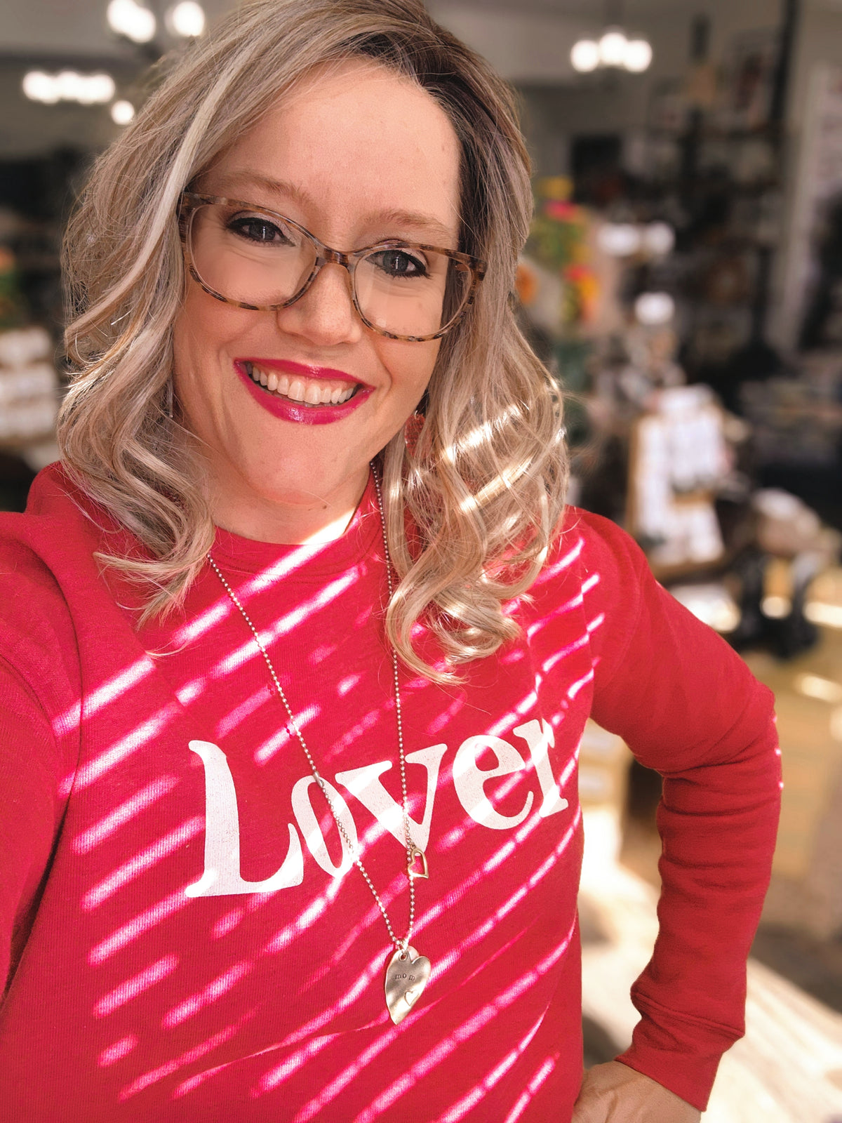 LOVER Graphic Sweatshirt: CRANBERRY HEATHER * on sale