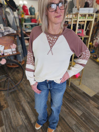 Marsala blocked long sleeve * on sale