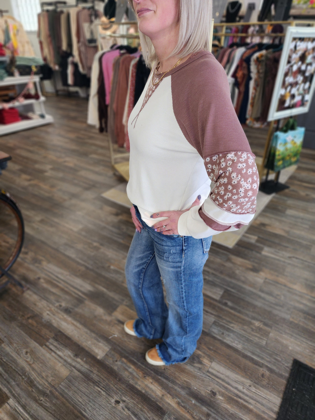 Marsala blocked long sleeve * on sale