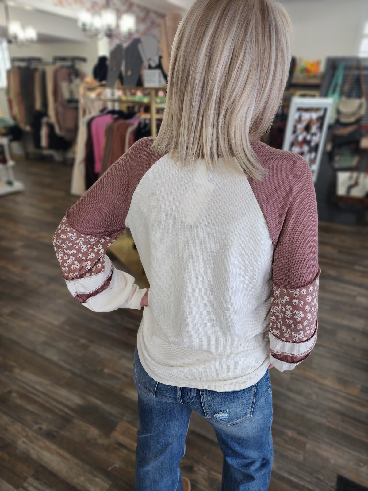 Marsala blocked long sleeve * on sale