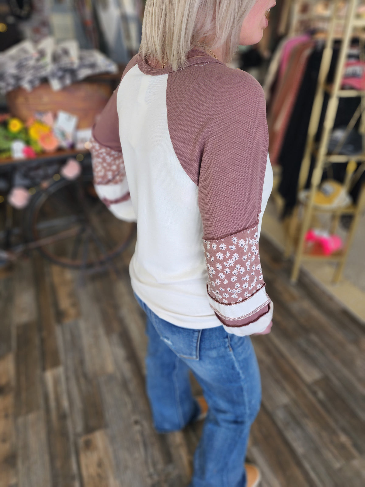 Marsala blocked long sleeve * on sale