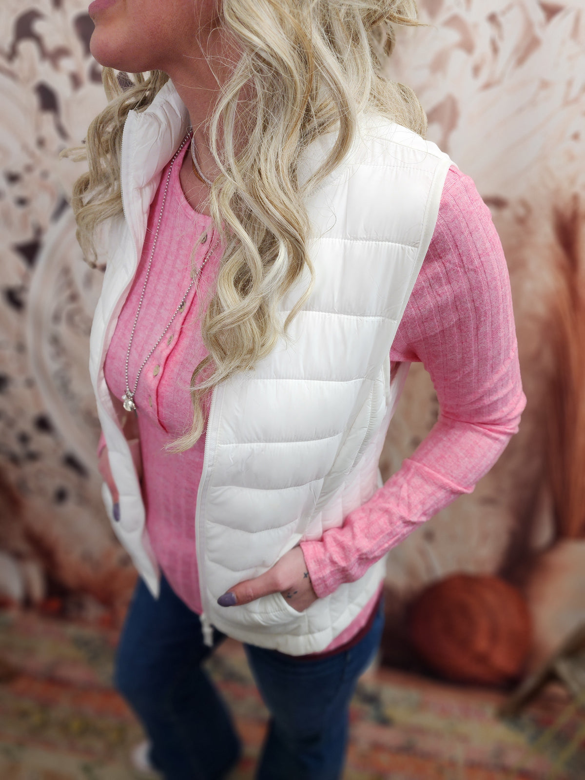 Sterling Long Sleeve v-neck in fuschia * on sale