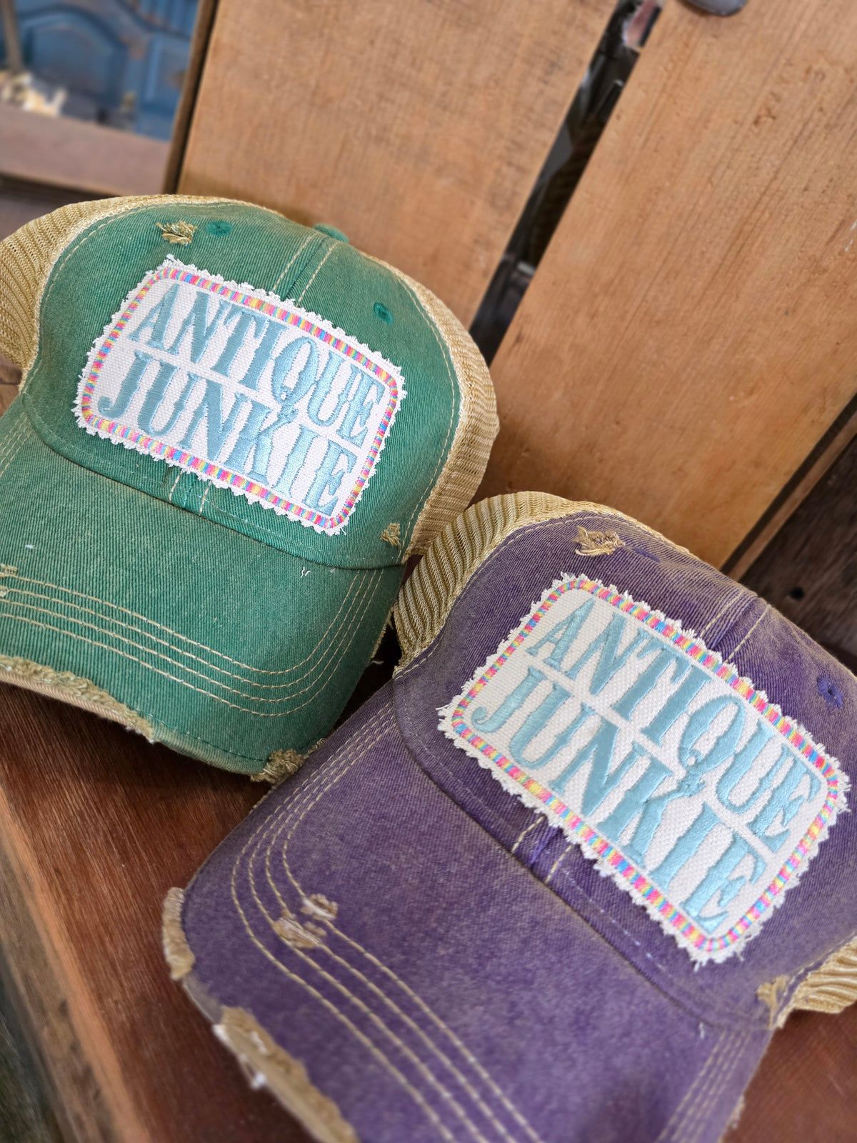 Antique Junkie Distressed Mesh Baseball Cap *