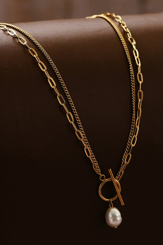 18k Gold layered chain necklace *