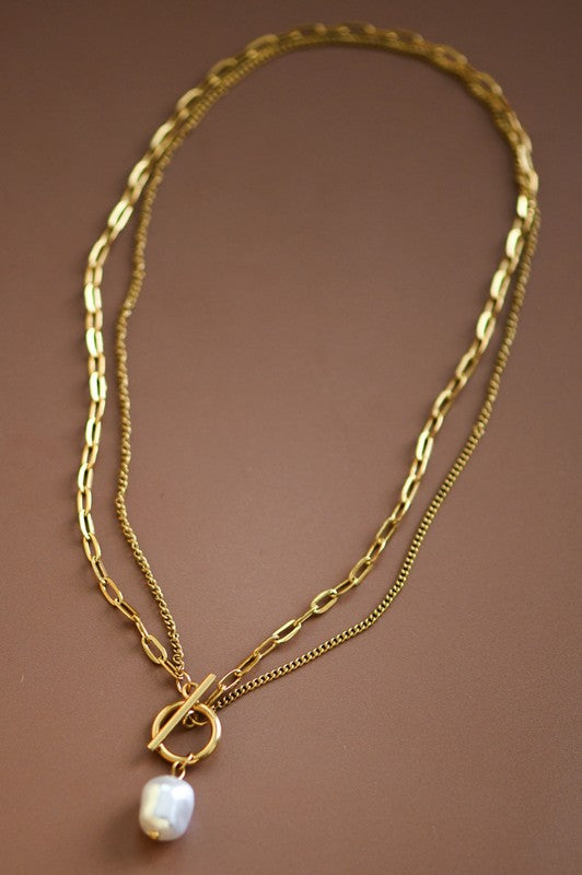 18k Gold layered chain necklace *
