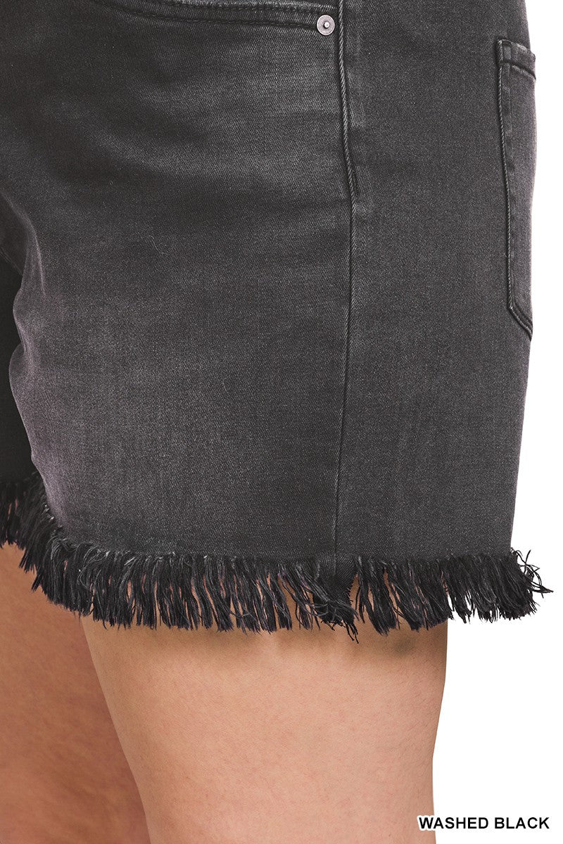 Lake Black Frayed Jean Shorts S-3XL * on sale