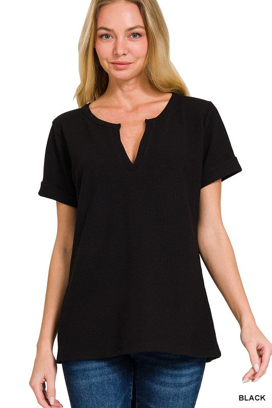 Black v neck blouse