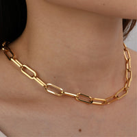18k Gold chain link necklace *
