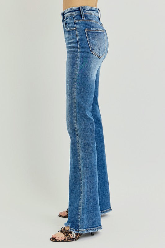 Mae High-Rise Stomach Control Bootcut Jeans by Risen