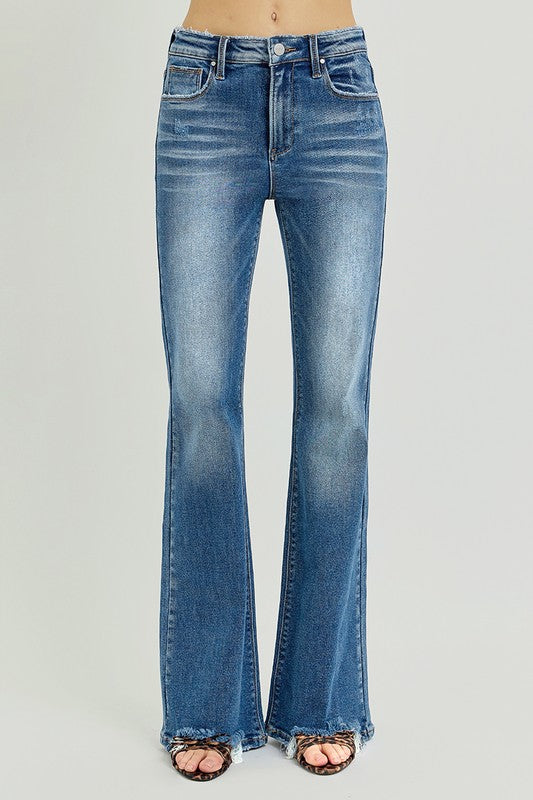Mae High-Rise Stomach Control Bootcut Jeans by Risen