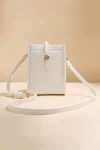 Parker Woven vegan leather crossbody purse with strap