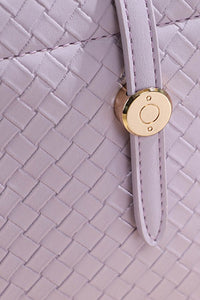 Parker Woven vegan leather crossbody purse with strap