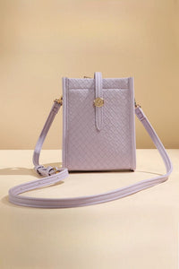 Parker Woven vegan leather crossbody purse with strap
