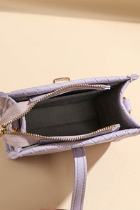Parker Woven vegan leather crossbody purse with strap