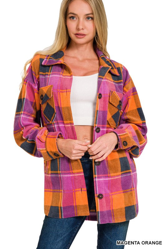 Sunset Plaid flannel jacket