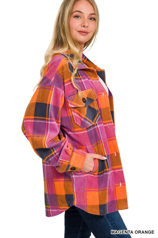 Sunset Plaid flannel jacket