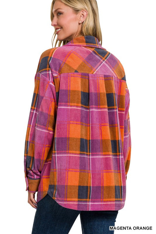 Sunset Plaid flannel jacket