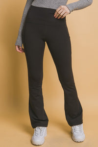 Flared Leggings in Black with Pockets * on sale