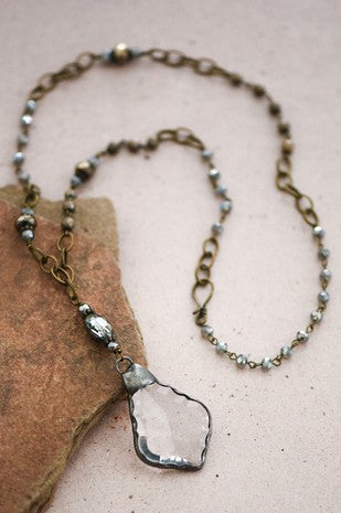 Crystal bauble pendant necklace *