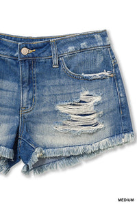 River Washed Frayed Jean Shorts * on sale
