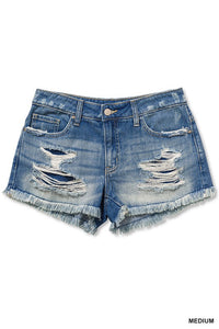 River Washed Frayed Jean Shorts * on sale